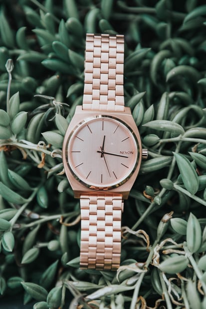 Rose gold plated watch