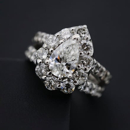 Pear shaped diamond engagement ring